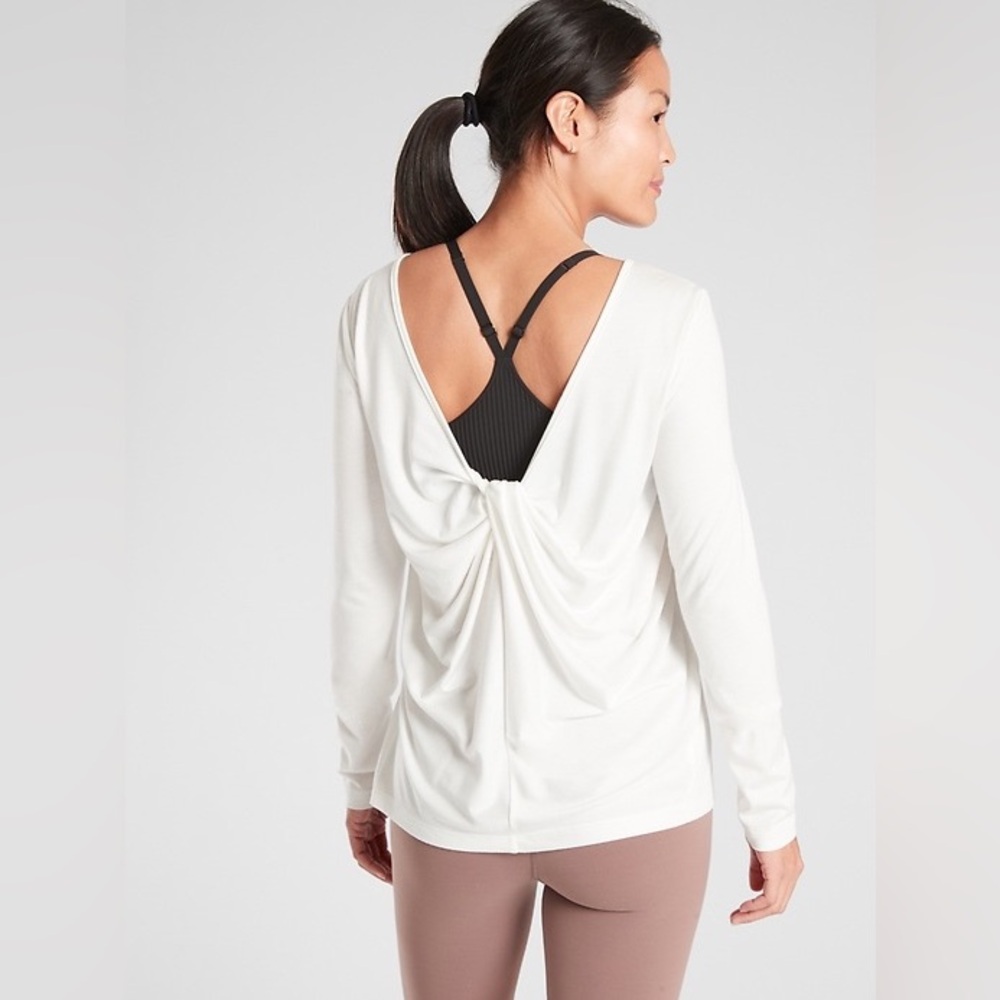 Athleta Waterfall Front LS Top